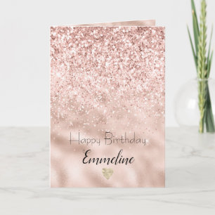 Blush Pink Glitter Glitzy Sparkle Kaart