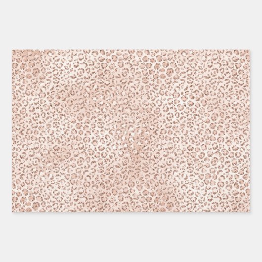  Blush Pink Glitter Gold Leopard Inpakpapier Vel (Voorkant 3)