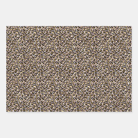 Blush Pink Glitter Gold Leopard Inpakpapier Vel (Voorkant 2)