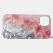 Blush Pink Glitter Hoesje met Sparkle/iPhone 13 (Achterkant (horizontaal))