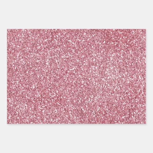  Blush Pink Glitter Inpakpapier Vel (Voorkant 3)