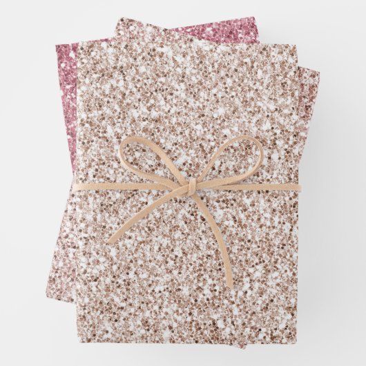  Blush Pink Glitter Inpakpapier Vel (In situ)
