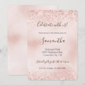 Blush Pink Glitter Kaart (Voorkant / Achterkant)