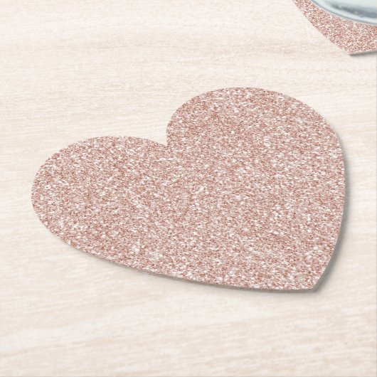 Blush Pink Glitter Kartonnen Onderzetters (Gekanteld)