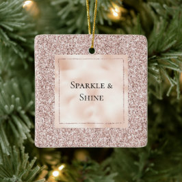 Blush Pink Glitter Keramisch Ornament