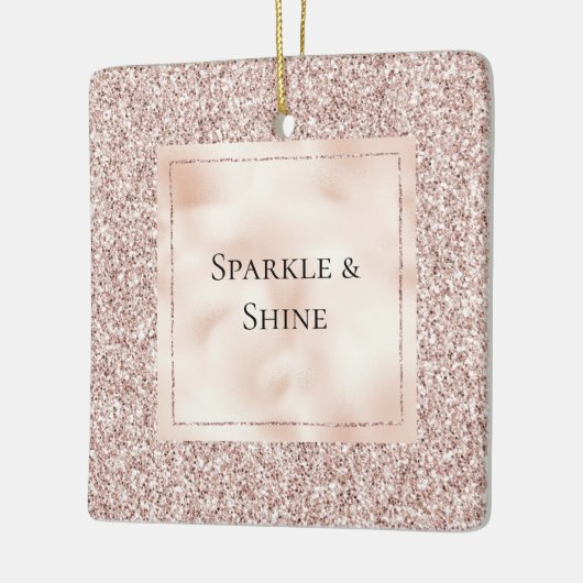 Blush Pink Glitter Keramisch Ornament (Links)