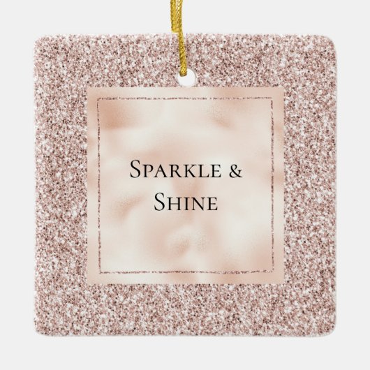  Blush Pink Glitter Keramisch Ornament (Voorkant)