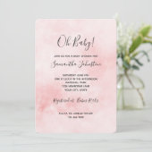Blush Pink Glitter Leopard Baby shower Kaart (Staand voorkant)
