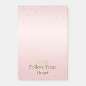 Blush Pink Glitter Love Gold Confetti Heart Post-it® Notes (Voorkant)