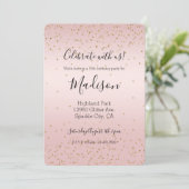 Blush Pink Glitter Love Gold Confetti Kaart (Staand voorkant)