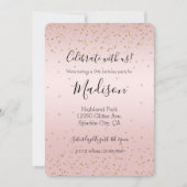 Blush Pink Glitter Love Gold Confetti Kaart (Voorkant)