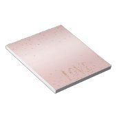 Blush Pink Glitter Love Gold Confetti Notitieblok (Schuin)