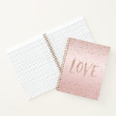 Blush Pink Glitter Love Gold Confetti Notitieboek (Binnen)