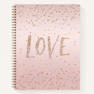 Blush Pink Glitter Love Gold Confetti Notitieboek