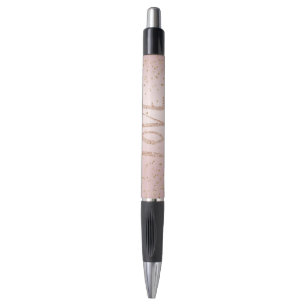Blush Pink Glitter Love Gold Confetti Pen
