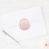 Blush Pink Glitter Love Gold Confetti Ronde Sticker (Envelop)