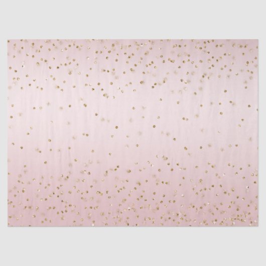 Blush Pink Glitter Love Gold Confetti     Tissuepapier (Voorkant)