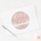 Blush Pink Glitter Metallic Dank u Sticker (Envelop)