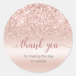 Blush Pink Glitter Metallic Dank u Sticker