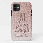 Blush Pink Glitter Motivatie Case-Mate iPhone Case (Achterkant)