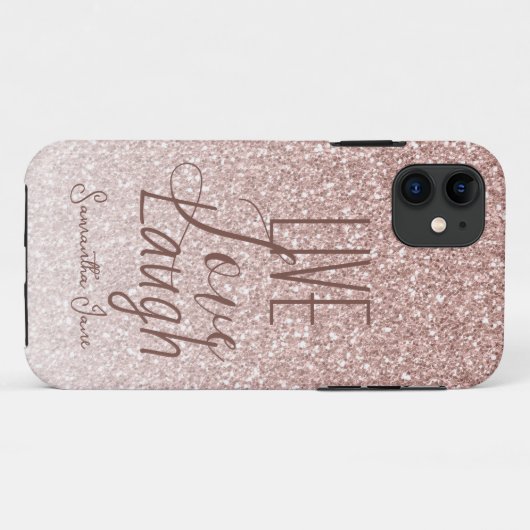 Blush Pink Glitter Motivatie Case-Mate iPhone Case (Achterkant (horizontaal))