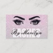 Blush Pink Glitter Ombre Lash Tech QR-code Visitekaartje (Voorkant)