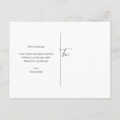 Blush Pink Glitter Quinceanera Dama Voorstel Uitnodiging Briefkaart (Achterkant)