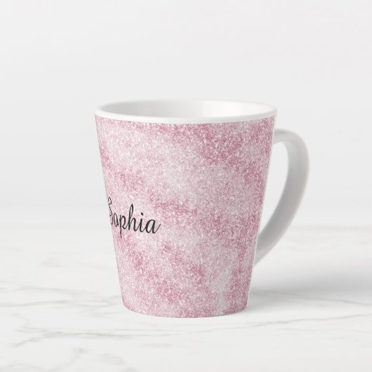 Blush Pink Glitter Sparkle Christmas Latte Mok (Rechterhoek)