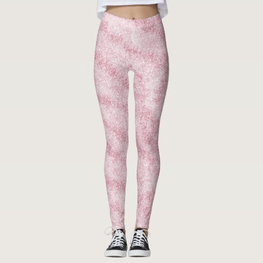 Blush Pink Glitter Sparkle Leggings (Voorkant)