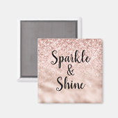 Blush Pink Glitter Sparkle Shine Magneet (Voorkant / Achterkant)