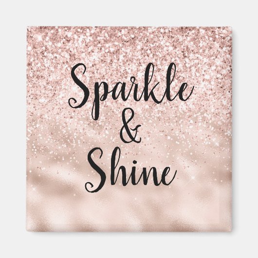 Blush Pink Glitter Sparkle Shine Magneet (Voorkant)