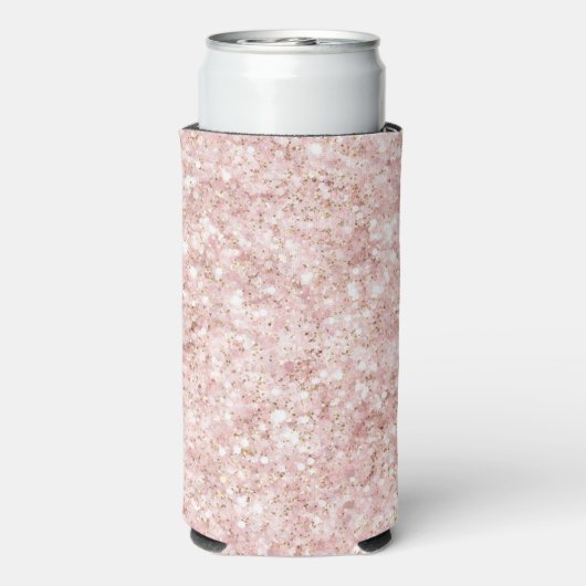 Blush Pink Glitzy Glitter Seltzer Blikjeskoeler (Seltzer Achterkant)
