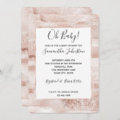Blush Pink Glitzy Glitter Sparkle Baby shower Kaart (Voorkant / Achterkant)