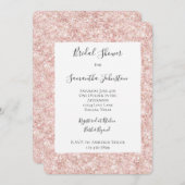 Blush Pink Glitzy Glitter Sparkle Bridal Shower Kaart (Voorkant / Achterkant)