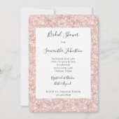 Blush Pink Glitzy Glitter Sparkle Bridal Shower Kaart (Voorkant)