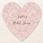 Blush Pink Glitzy Glitter Sparkle Bridal Shower Kartonnen Onderzetters (Voorkant)