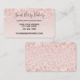 Blush Pink Glitzy Glitter Sparkle Visitekaartje