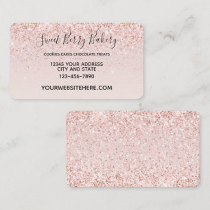 Blush Pink Glitzy Glitter Sparkle Visitekaartje