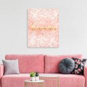 Blush Pink Glitzy Sparkle Glitter Canvas Afdruk (Insitu (Woonkamer))