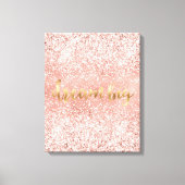Blush Pink Glitzy Sparkle Glitter Canvas Afdruk (Voorkant)