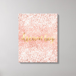 Blush Pink Glitzy Sparkle Glitter Canvas Afdruk