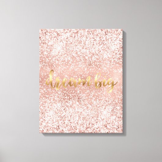 Blush Pink Glitzy Sparkle Glitter Canvas Afdruk (Voorkant)