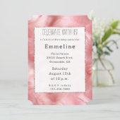 Blush Pink Glitzy Sparkle Pink Fur Kaart (Staand voorkant)