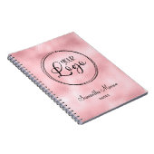 Blush Pink Glossy Folie Business Logo Meeting Notitieboek (Rechterzijde)