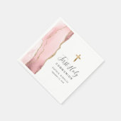 Blush Pink Gold Agaat Eerste Heilige Communie Servet (Hoek)