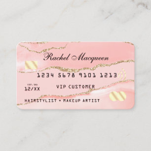 Blush Pink Gold Agaat Marble Credit Visitekaartje