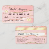 Blush Pink Gold Agaat Marble Credit Visitekaartje (Voorkant / Achterkant)