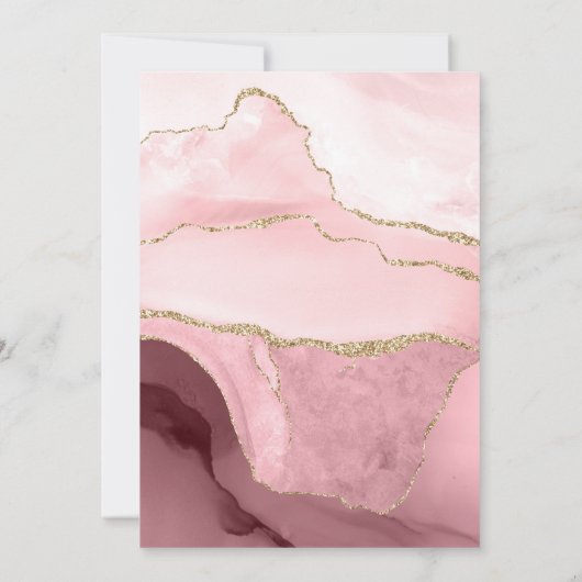 Blush Pink Gold Agate Baby shower (Achterkant)