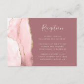 Blush Pink Gold Agate Dusty Roos Weddenschappen Re Informatiekaartje (Voorkant)