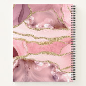 Blush Pink Gold Agate Geode Monogram Script Name Notitieboek (Achterkant)